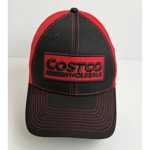 Costco Wholesale Trucker Snapback Hat Black Red Mesh One Size BAMKO Made in USA